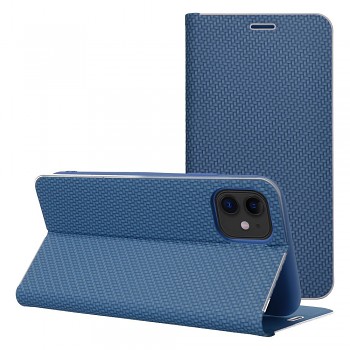 Pouzdro Luna Book Carbon pro iPhone 17 PRO / 18 PRO modré