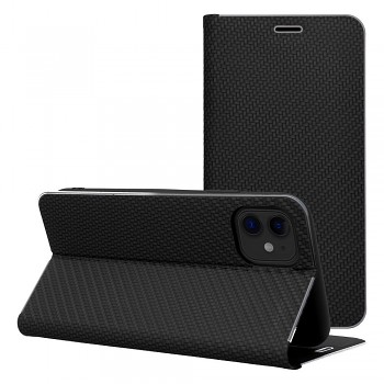 Pouzdro Luna Book Carbon pro iPhone 17 PRO MAX / 18 PRO MAX černé