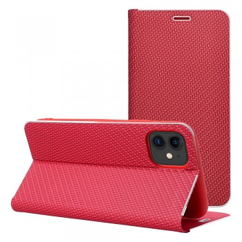 Pouzdro Luna Book Carbon pro iPhone 17 PRO MAX / 18 PRO MAX červené