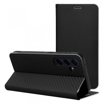 Pouzdro Luna Book Carbon pro Samsung A17 černé