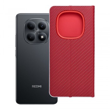 Pouzdro Luna Book Carbon pro Xiaomi Redmi NOTE 15 5G červené