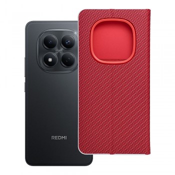 Pouzdro Luna Book Carbon pro Xiaomi Redmi NOTE 15 PRO 5G červené