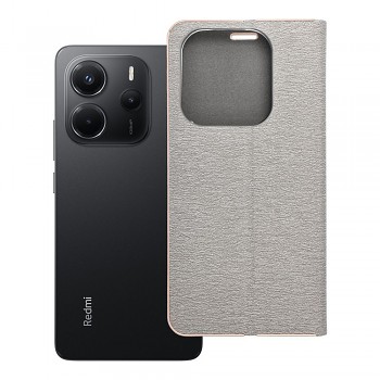 Pouzdro Luna Book Gold pro Xiaomi Redmi NOTE 14 5G stříbrné