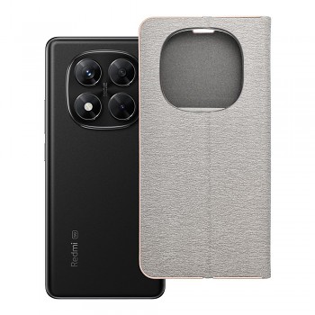 Pouzdro Luna Book Gold pro Xiaomi Redmi NOTE 14 PRO 5G / 14 PRO PLUS 5G stříbrné