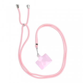 SWING (6 mm) nastavitelná šňůrka na telefon / délka 165 cm (max. 82.5 cm ve smyčce) / na rameno nebo krk světle růžová