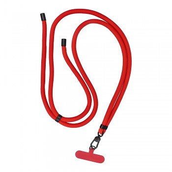 SWING (8 mm) nastavitelná šňůrka na telefon / délka 165 cm (max. 82.5 cm ve smyčce) / na rameno nebo krk červená