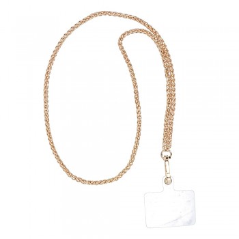 CHAIN #83 šňůrka na telefon / délka 80 cm (40 cm ve smyčce) / na krk zlatá