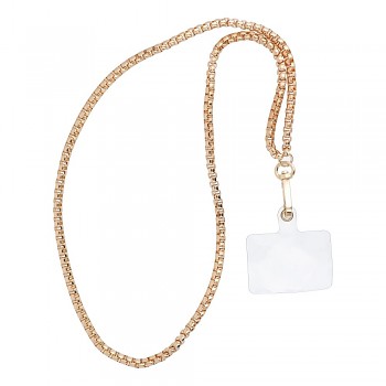 CHAIN #82 šňůrka na telefon / délka 80 cm (40 cm ve smyčce) / na krk zlatá