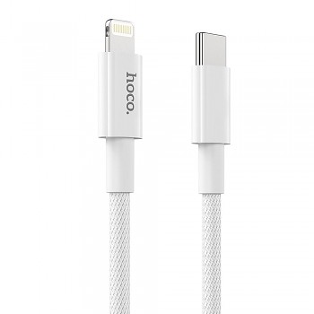 Kabel USB-C na Lightning Hoco PD 3 A 20 W 1 m X56 bílý