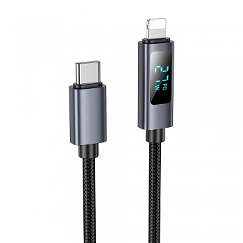 Kabel USB-C na Lightning Hoco PD 27 W s displejem 1 m X112 černý