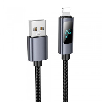 Kabel USB-A na Lightning Hoco 2.4 A s displejem 1 m X112 černý