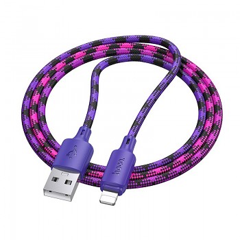 Kabel USB-A na Lightning Hoco 2.4 A 1 m X116 fialový gradientní