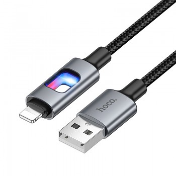 LED kabel USB-A na Lightning Hoco 2.4 A 1.2 m U144 černý