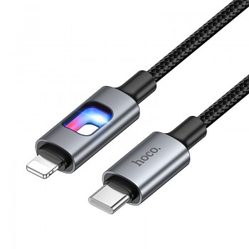LED kabel USB-C na Lightning Hoco PD 27 W 1.2 m U144 černý