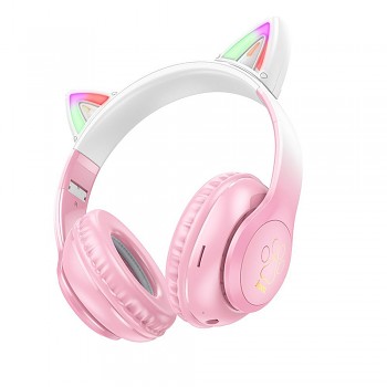 Bezdrátová sluchátka Hoco W42 Cat Ear růžová