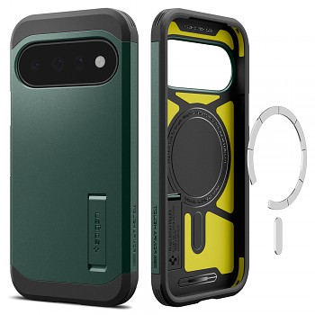 Spigen kryt Tough Armor MagSafe pro Google Pixel 11 hluboce zelený