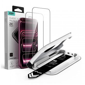 ESR UltraFit Classic tvrzené sklo iPhone 18 Pro Max / iPhone 17 Pro Max černé (2 ks)