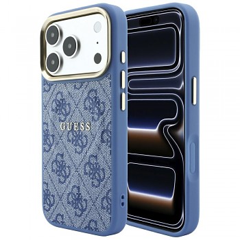 Guess 4G Embossed Classic MagSafe GUHMP18LP4MSEGCB kryt pro iPhone 18 Pro / iPhone 17 Pro modrý