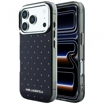 Karl Lagerfeld IML Rhinestones and Electroplated Logo KLHCP18L6HCRDKLK kryt pro iPhone 18 Pro / iPhone 17 Pro černý