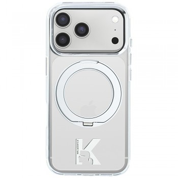 Karl Lagerfeld HC IML Ring Stand MagSafe Kameo Metal KLHMP18X6HRSMKMH kryt pro iPhone 18 Pro Max / iPhone 17 Pro Max průhledný