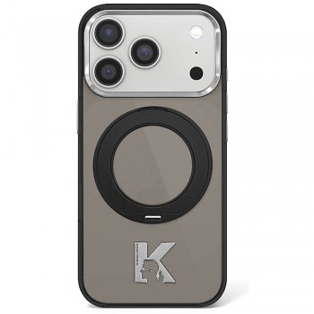 Karl Lagerfeld HC IML Ring Stand MagSafe Kameo Metal KLHMP18X6HRSMKMK kryt pro iPhone 18 Pro Max / iPhone 17 Pro Max černý