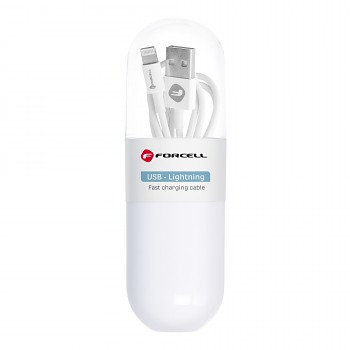 Datový a nabíjecí kabel Forcell F-Energy C316 USB-A na Lightning 1 m 1A v tubě bílý