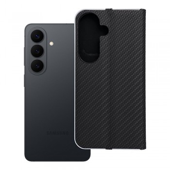 Knížkové pouzdro Luna Book Carbon pro Samsung Galaxy S26 černé