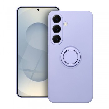 Silikonový kryt s prstenem pro Samsung Galaxy S25 fialový