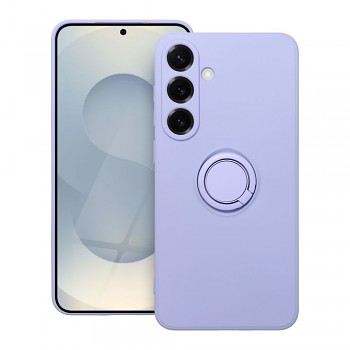 Silikonový kryt s prstencem pro Samsung Galaxy S25 Plus fialový
