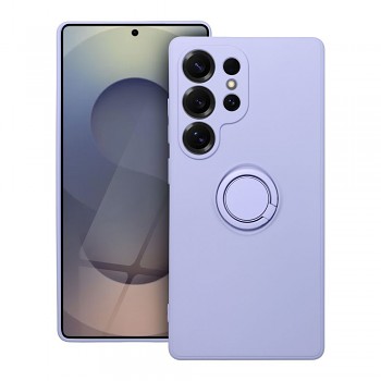 Silikonový kryt s prstýnkem pro Samsung Galaxy S25 Ultra fialový