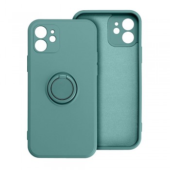 Silikonový kryt s prstencem pro iPhone 16 Pro Max zelený