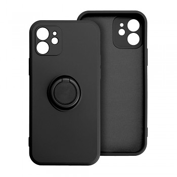 Silikonový kryt s držákem na prst Silicone Ring pro iPhone 16 Plus černý