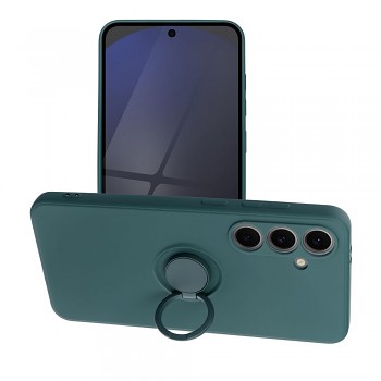 Silikonový kryt s kroužkem pro Samsung Galaxy S24 FE zelený
