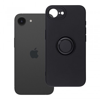 Silikonový kryt s držákem na prst pro iPhone 16e (SE 4 2025) / 17e černý