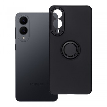 Silikonový kryt s držákem na prst Silicone Ring pro Samsung S25 EDGE černý