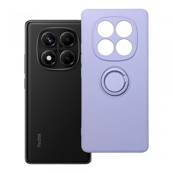 Silikonový kryt s držákem na prst Silicone Ring pro Xiaomi Redmi Note 14 Pro 4G fialový