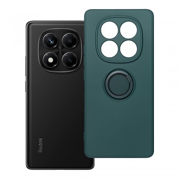 Silikonový kryt s prstenem pro Xiaomi Redmi Note 14 Pro 4G zelený
