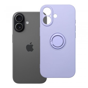 Silikonový kryt s prstenem pro iPhone 17 fialový