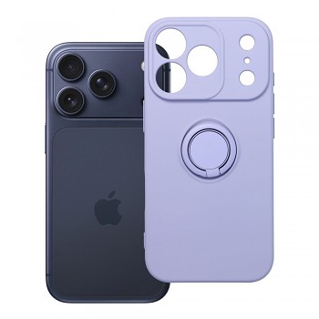 Silikonový kryt s držákem na prst pro iPhone 17 Pro / 18 Pro fialový