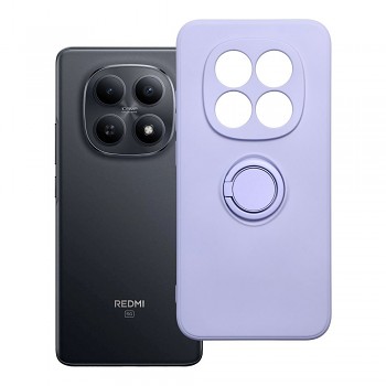 Silikonový kryt s držákem na prst Silicone Ring pro Xiaomi Redmi Note 15 Pro 5G fialový
