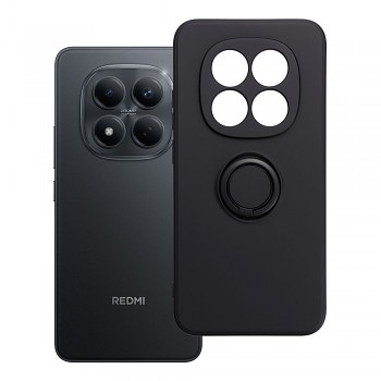 Silikonový kryt s držákem na prst pro Xiaomi Redmi Note 15 Pro 5G černý