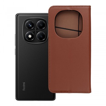 Knížkové kožené pouzdro Smart Pro pro Xiaomi Redmi Note 14 Pro 4G hnědé