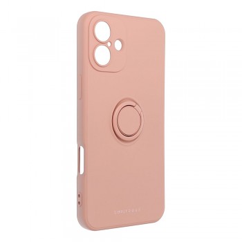 ROAR Amber Case zadní kryt s držákem na prst pro iPhone 16 Plus růžový