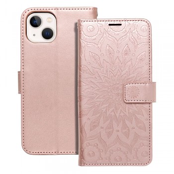 Knížkové pouzdro Mezzo Book mandala pro iPhone 13 růžově zlaté