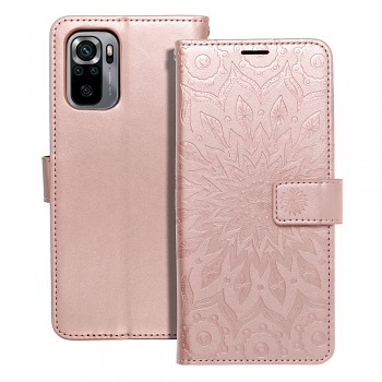 Knížkové pouzdro Mezzo Book mandala pro Xiaomi Redmi Note 10 / 10S růžově zlaté