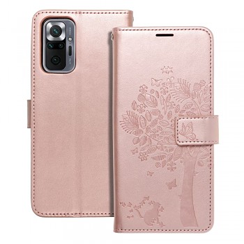 Knížkové pouzdro Mezzo pro Xiaomi Redmi Note 10 Pro strom růžově zlaté