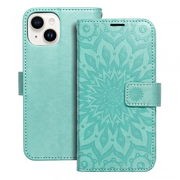Knížkové pouzdro Mezzo Book pro iPhone 14 mandala zelené