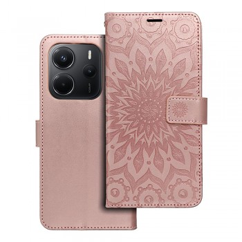 Knížkové pouzdro Mezzo Book mandala pro Xiaomi Redmi Note 14 5G růžovo-zlaté