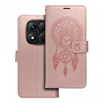 Knížkové pouzdro Mezzo Book pro Xiaomi Redmi Note 14 Pro 5G / 14 Pro+ 5G s motivem lapače snů růžovozlaté