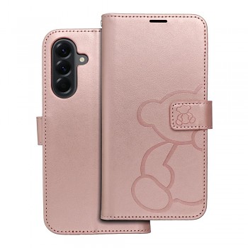 Knížkové pouzdro Mezzo Book pro Samsung Galaxy A56 5G medvídek růžově zlaté